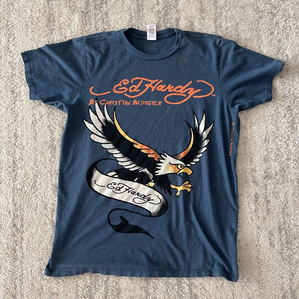 Vintage Y2K 2000s Ed Hardy By Christian Audigier T Shirt Size M Eagle Tattoo